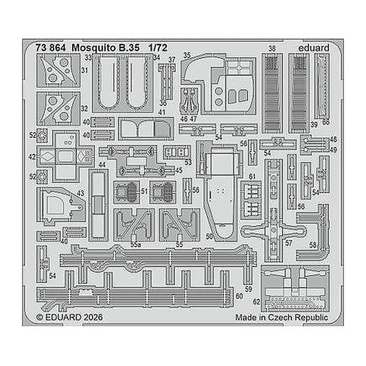 eduard 73864 1 72 mosquito b 35 photo etched set for airfix
