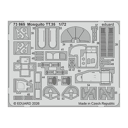 eduard 73865 1 72 mosquito tt 35 photo etched set for airfix
