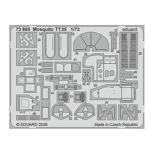 eduard 73865 1 72 mosquito tt 35 photo etched set for airfix