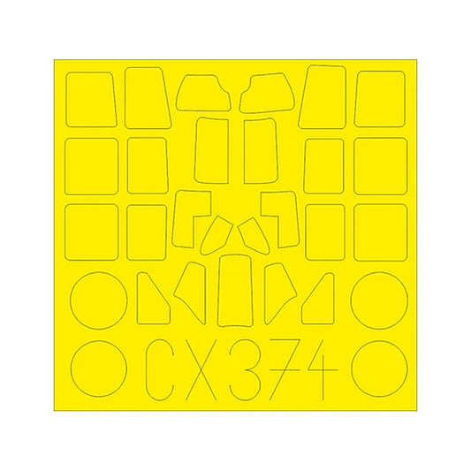 eduard cx374 1 72 paint mask for tamiya a6m3 canopy mask set