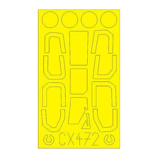 eduard cx472 1 72 mask oh 1 ninja for aoshima canopy mask set
