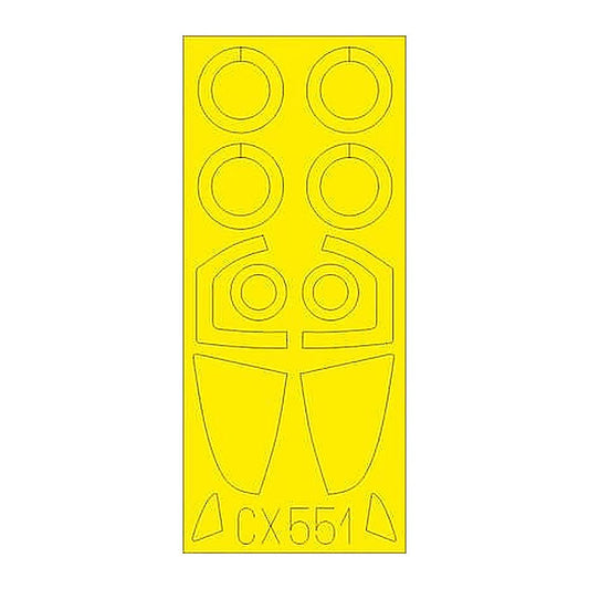 eduard cx551 1 72 mask su 57 for zvezda canopy mask set