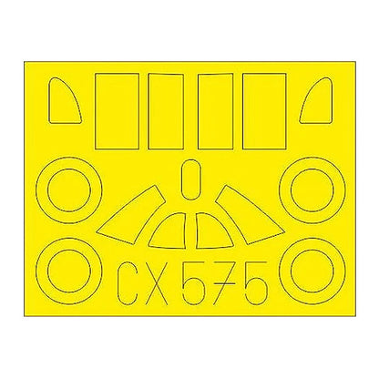 eduard cx575 1 72 mask la 5 early for clear prop canopy mask set