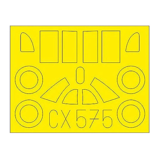 eduard cx575 1 72 mask la 5 early for clear prop canopy mask set