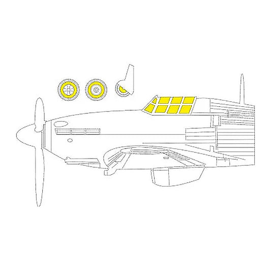 eduard cx607 1 72 mask hurricane mk iic for zve canopy mask set