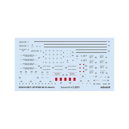 eduard d32016 1 32 decal spitfire mk ix stencils for tamiya revell