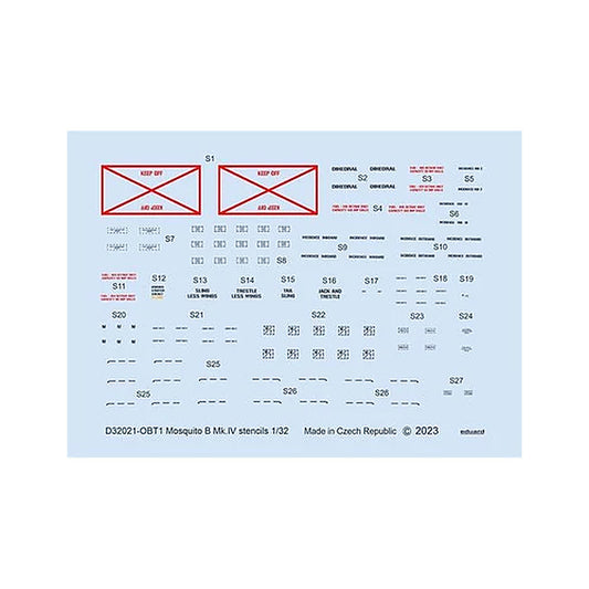 eduard d32021 1 32 decal mosquito b mk iv stencils for hkm