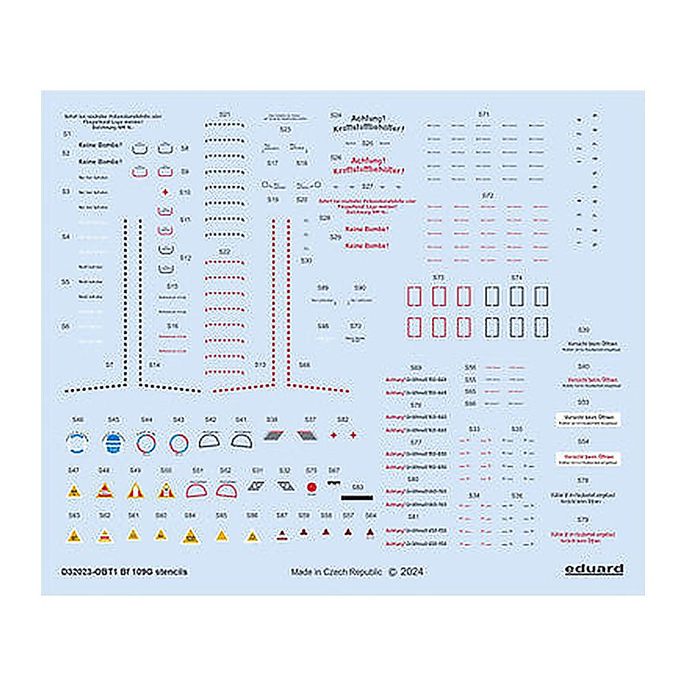 eduard d32023 1 32 bf 109g stencils decal for revell hasegawa