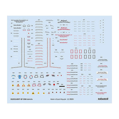 eduard d32023 1 32 bf 109g stencils decal for revell hasegawa