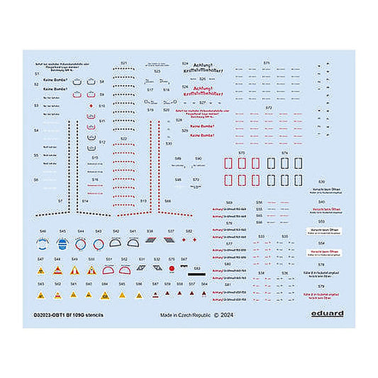 eduard d32023 1 32 bf 109g stencils decal for revell hasegawa