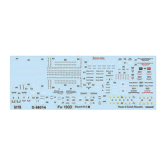 eduard d48014 1 48 decal fw 190d stencils