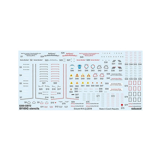 eduard d48025 1 48 decal bf 109g stencils for eduard
