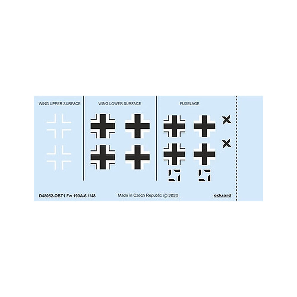 eduard d48052 1 48 fw 190a 6 national insignia for eduard