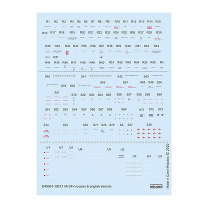 eduard d48061 1 48 mi 24v stencils russian english for zvezda