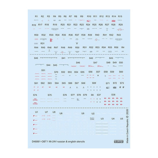 eduard d48061 1 48 mi 24v stencils russian english for zvezda