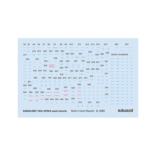 eduard d48065 1 48 decal mig 19 stencils czech for eduard