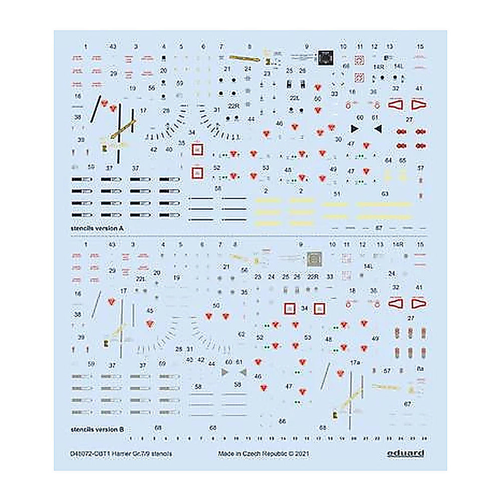 eduard d48072 1 48 decal harrier gr 7 9 stencils for revell hasegawa