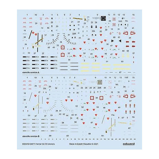 eduard d48072 1 48 decal harrier gr 7 9 stencils for revell hasegawa