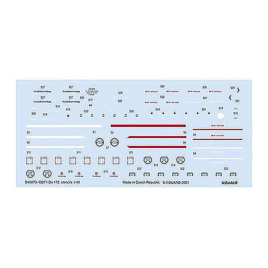 eduard d48073 1 48 decal do 17 stencils for icm