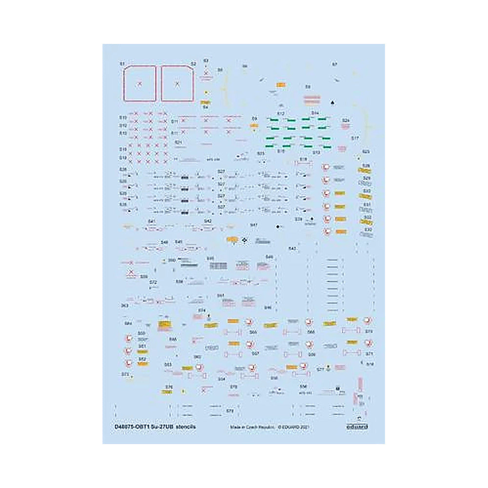 eduard d48075 1 48 decal su 27ub stencils for academy kittyhawk great