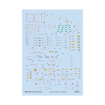 eduard d48075 1 48 decal su 27ub stencils for academy kittyhawk great