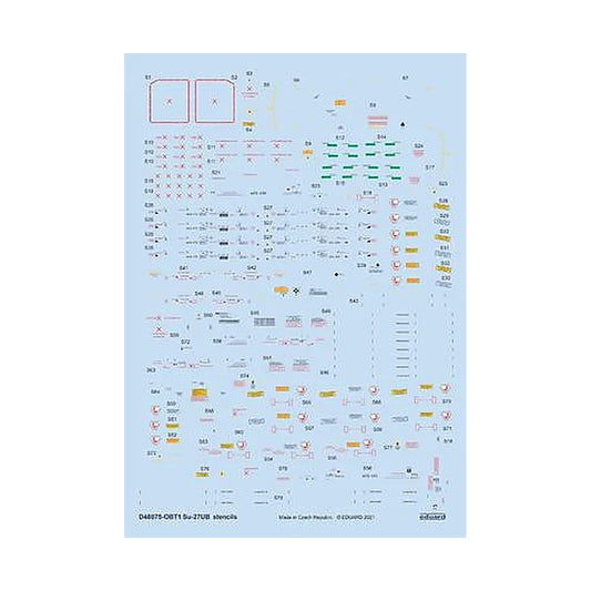 eduard d48075 1 48 decal su 27ub stencils for academy kittyhawk great