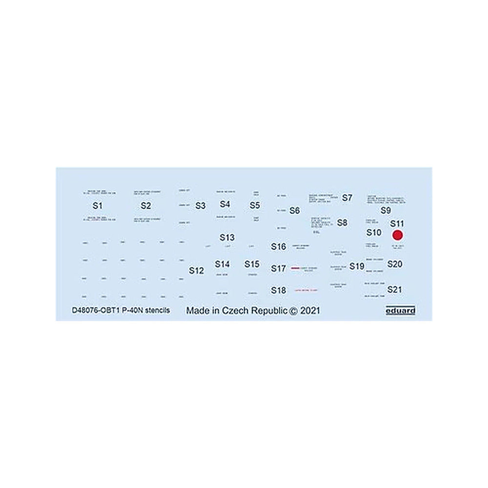 eduard d48076 1 48 decal p 40n stencils for hasegawa