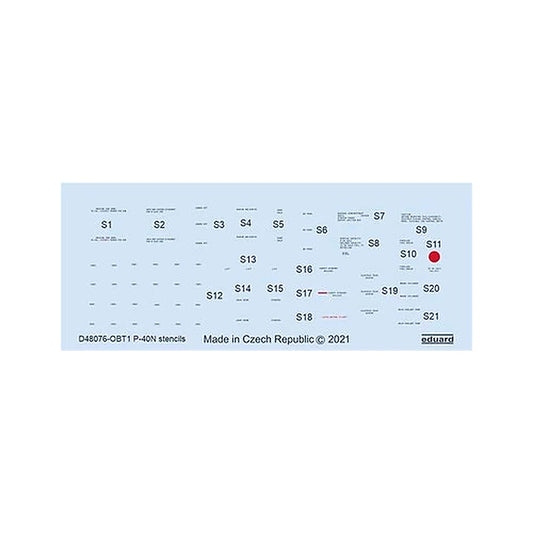 eduard d48076 1 48 decal p 40n stencils for hasegawa