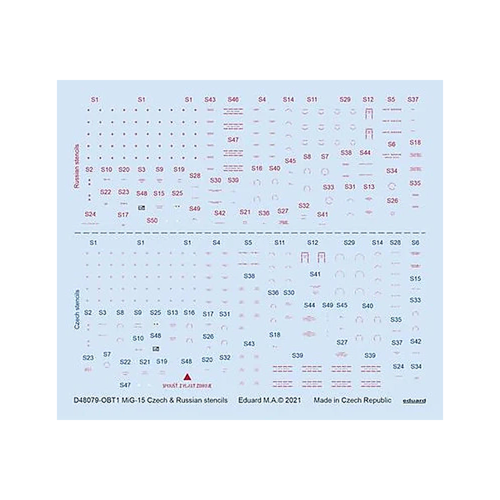 eduard d48079 1 48 decal mig 15 czech russian stencils for bronco