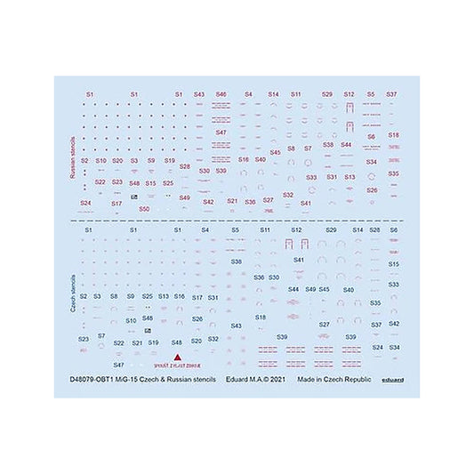 eduard d48079 1 48 decal mig 15 czech russian stencils for bronco