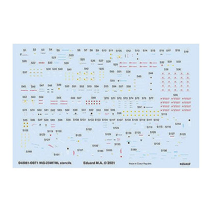 eduard d48081 1 48 decal mig 23mf ml stencils for trumpeter