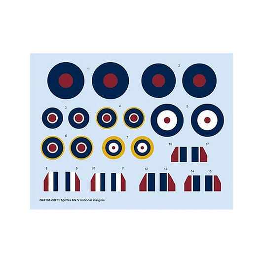 eduard d48101 1 48 decal spitfire mk v national insignia for eduard