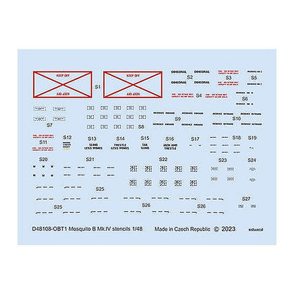 eduard d48108 1 48 mosquito b mk iv stencils for tamiya revell