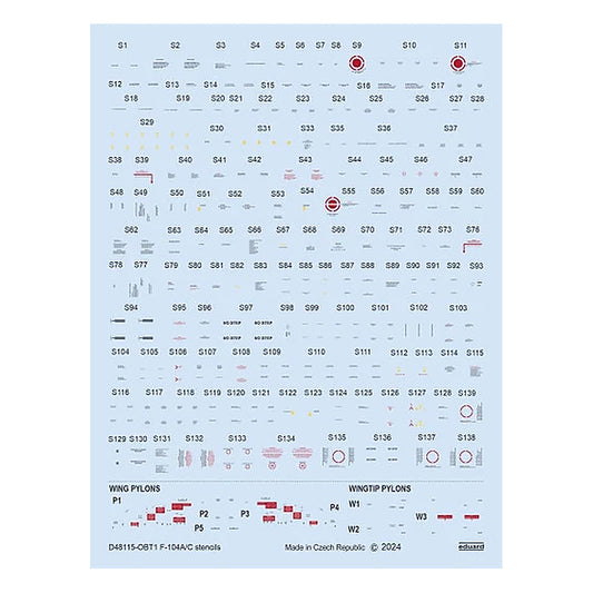 eduard d48115 1 48 f 104a c stencils decal