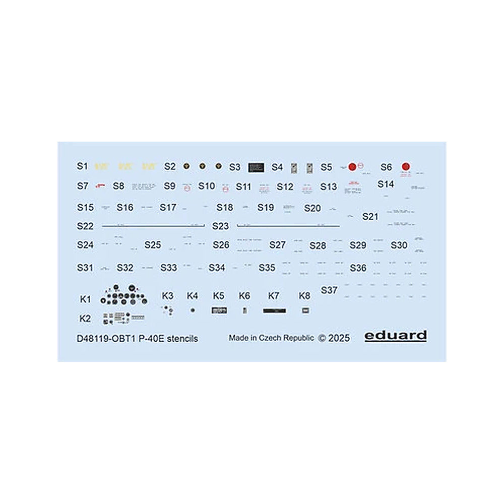 eduard d48119 1 48 p 40e stencils decal48 for eduard kit
