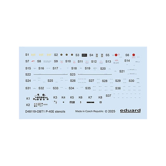 eduard d48119 1 48 p 40e stencils decal48 for eduard kit