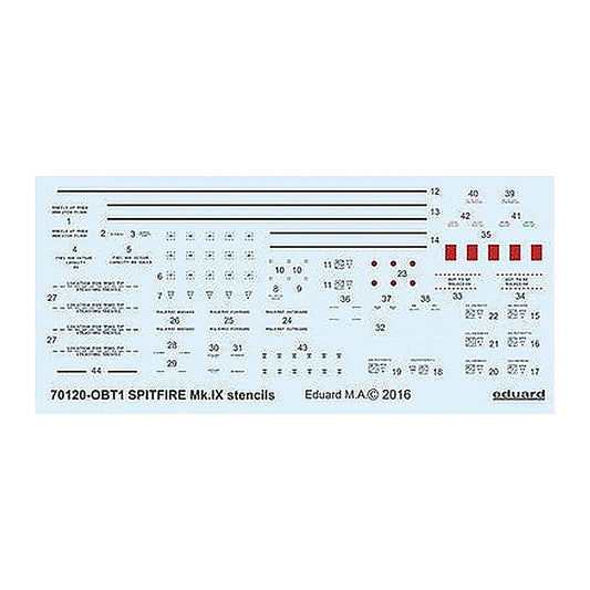 eduard d72008 1 72 decal spitfire mk ix stencils for eduard