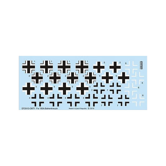 eduard d72012 1 72 decal fw 190a balkenkreuze for eduard