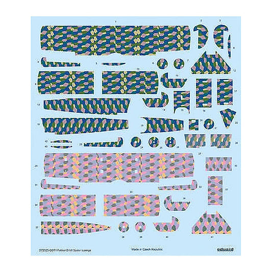 eduard d72025 1 72 decal fokker d vii 5color lozenge for eduard