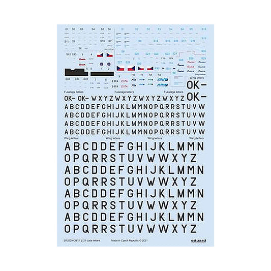 eduard d72029 1 72 decal z 37 stencils code letters labels for