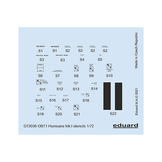eduard d72036 1 72 decal hurricane mk i stencils for arma