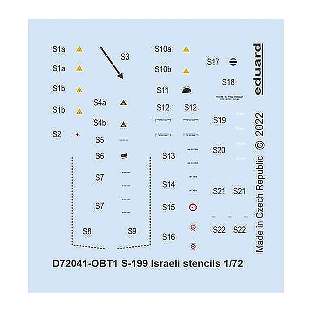 eduard d72041 1 72 decal s 199 israeli stencils for eduard