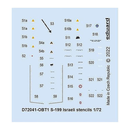 eduard d72041 1 72 decal s 199 israeli stencils for eduard