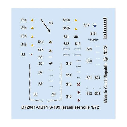 eduard d72041 1 72 decal s 199 israeli stencils for eduard
