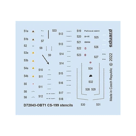 eduard d72043 1 72 decal cs 199 stencils for eduard
