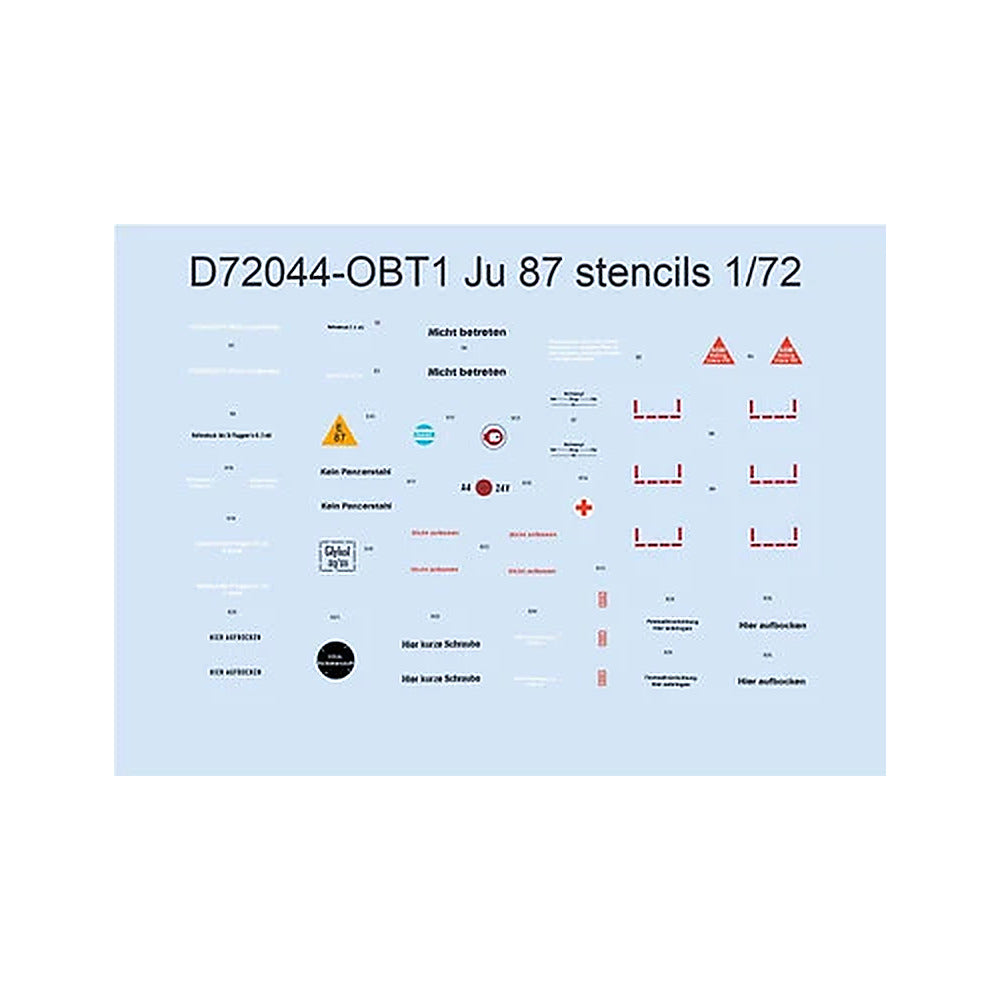 eduard d72044 1 72 ju 87 stencils for academy airfix italeri revell