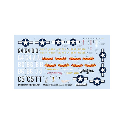 eduard d72052 1 72 p 51d 5 357th fg decal for eduard