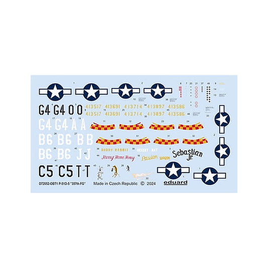 eduard d72052 1 72 p 51d 5 357th fg decal for eduard