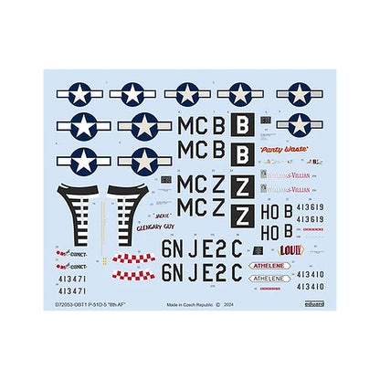 eduard d72053 1 72 p 51d 5 8th af decal for eduard