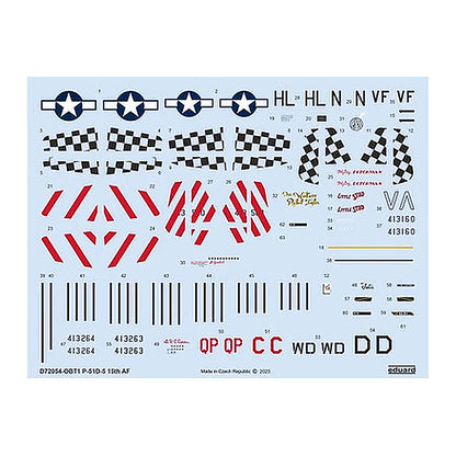 eduard d72054 1 72 p 51d 5 15th af decal72 for eduard kit